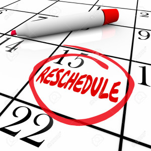 Reschedule Word Circled Day Date Calendar Delay Cancel Appointme